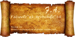 Faluvégi Archibáld névjegykártya